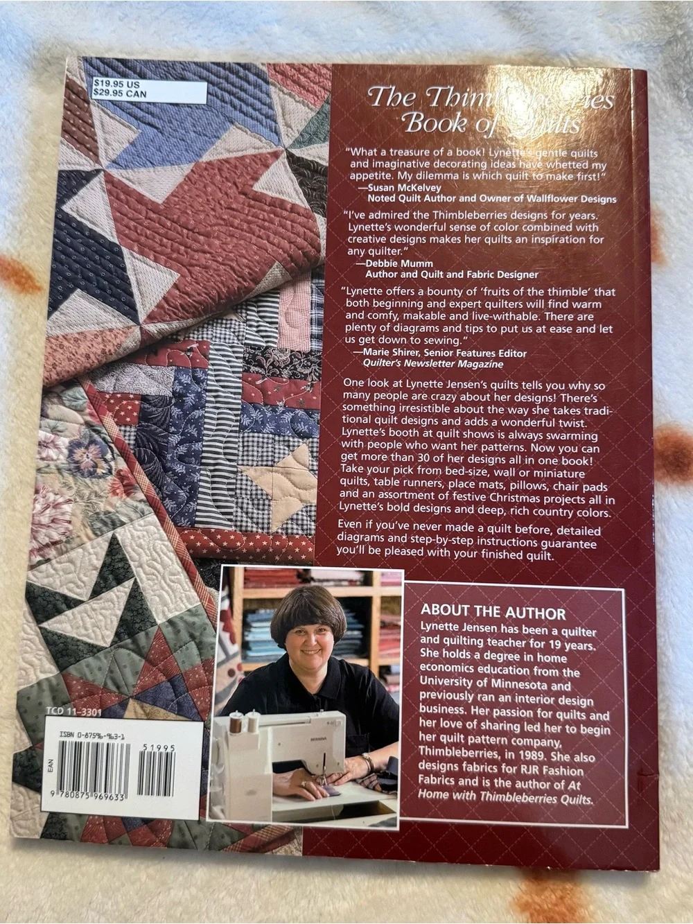1998 The Book of Quilts by Lynette Jensen Vintage Paperback Farmhouse